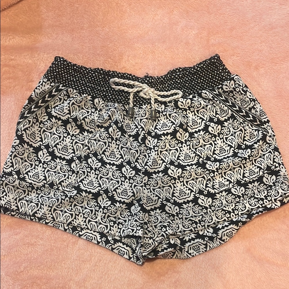 Black and White Patterned Shorts